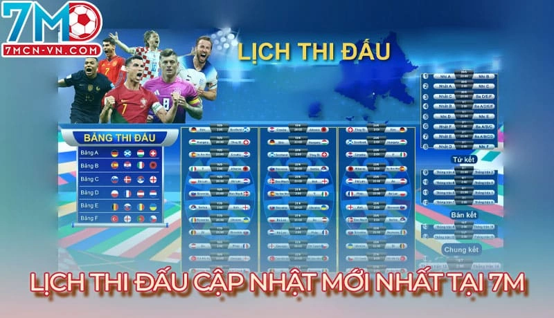 Lịch thi đấu cập nhật mới nhất tại trang web 7m